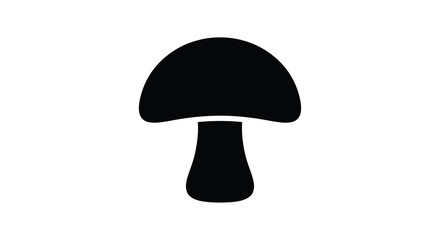 a simple black silhouette of a mushroom on white background © MDHABiBUR