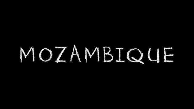Mozambique text animation with chalk scribble effect