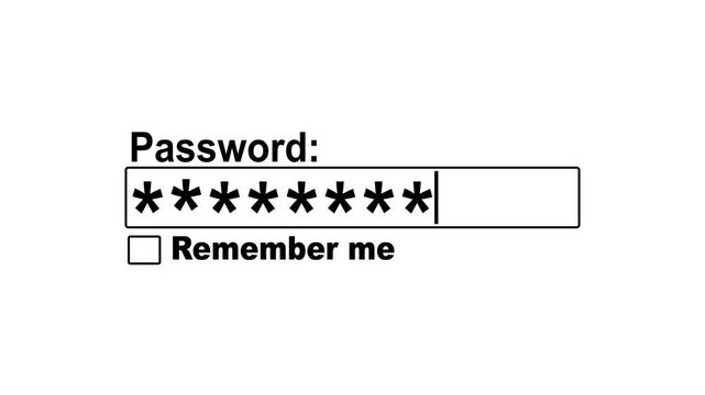 Entering password on computer. Parole. Internet security concept.