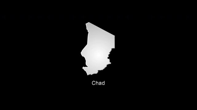Chad map revealing from a digital cloud