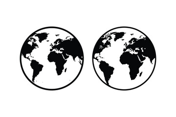 Fototapeta premium Globe World Map Sphere Silhouette Vector Graphic