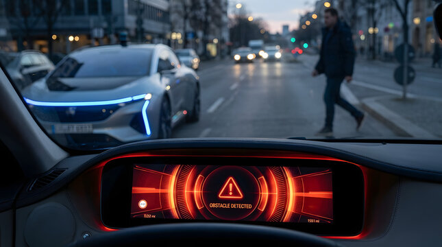 Autonomous vehicle's advanced sensor system detects potential hazard at pedestrian crossing
