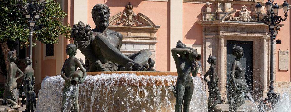 famous Turia fountain, Valencia
