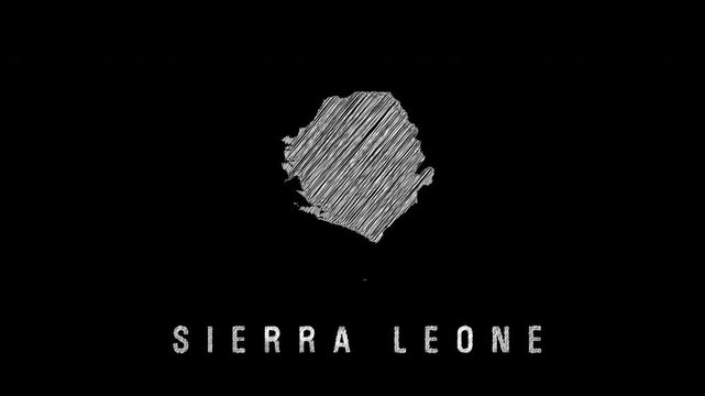 Sierra leone country map sketch animation