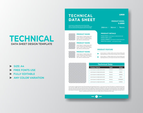 Technical Datasheet Template Design