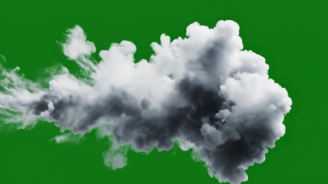 A large cloud of white and gray smoke rises rapidly in the air.