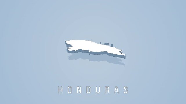 Honduras country map rotating in 3d motion graphic