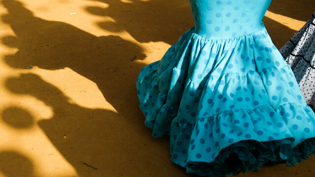 Traje de flamenca al detalle. 