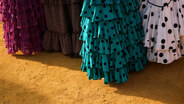 Traje de flamenca al detalle. 