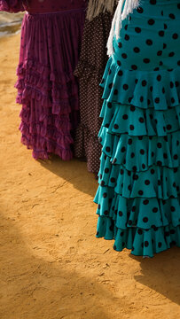 Trajes de flamenca en feria de abril