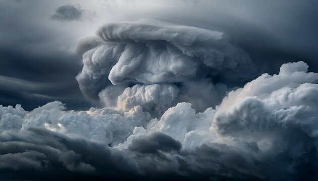 dramatic grey sky with paranormal smoke