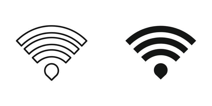 Comparison of active and inactive wifi signal icons with varying signal strengths