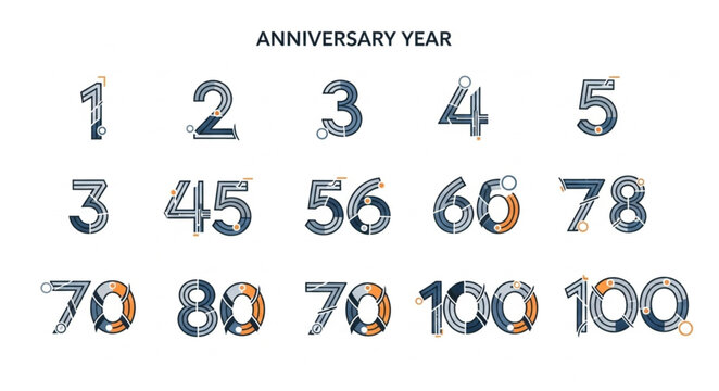 Numbers in a decorative font style.