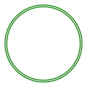 Simple green circle shape with double border outline for design elements and graphic icons