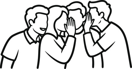 Fototapeta premium People whispering secrets to each other sharing gossip.