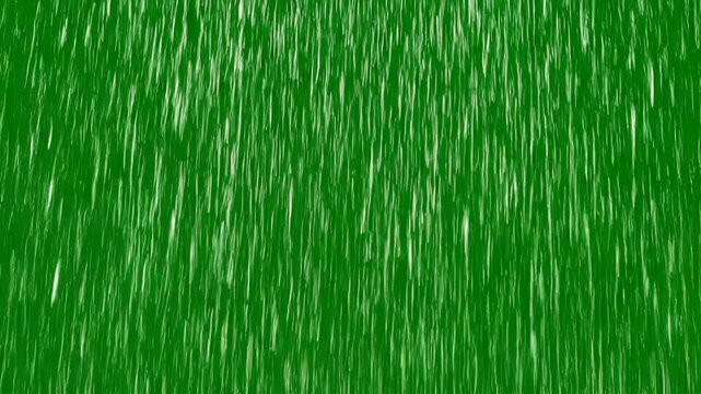 Heavy Rain Falling with Realistic Drops Loop on Green Screen Background