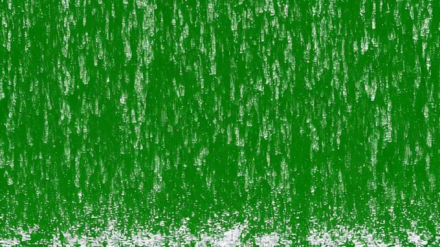 Heavy Rain Falling with Realistic Drops Loop on Green Screen Background