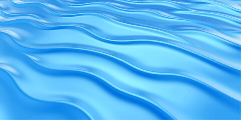 Fototapeta premium A smooth blue silk background features flowing liquid waves and a soft satin texture with elegant light patterns for a wavy motion fabric design