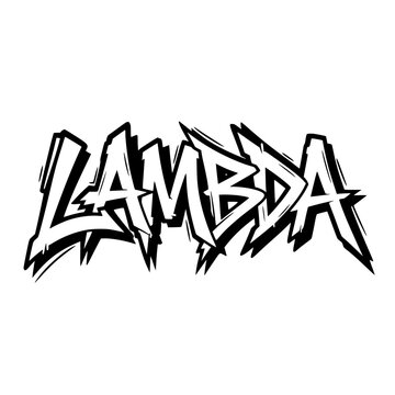 Lambda graffiti text