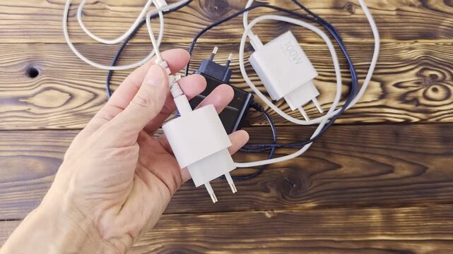 Organizing tangled cords and chargers at home for a clean workspace