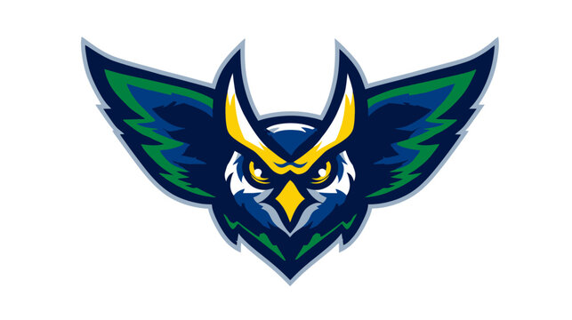 A stylized owl illustration with detailed feather texture and vibrant color gradients