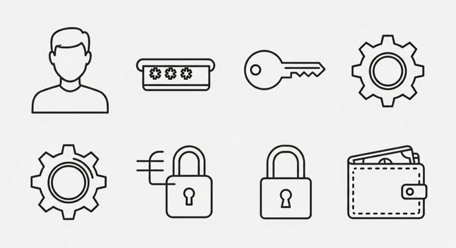 Security icons for business and technology.