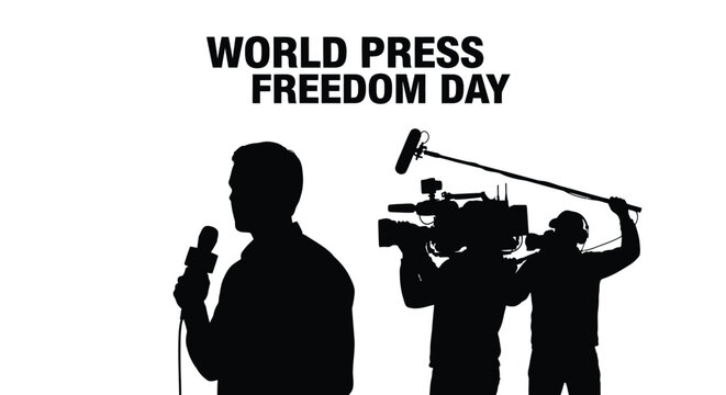 World press freedom day celebrated with journalists reporting and filming news