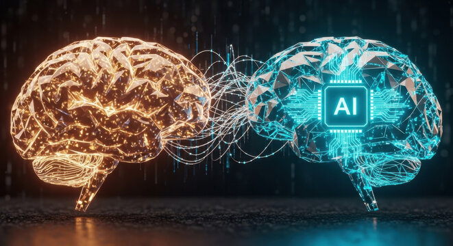 Human Brain and AI Neural Network Connection 