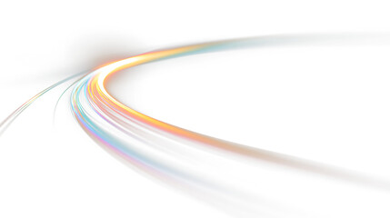 Obraz premium Colored lines create a curve on a transparent background showing movement and flow in a digital design