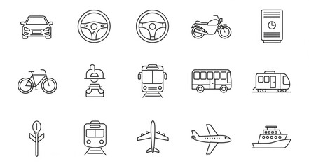 Transportation Vehicles Icons. © Suker
