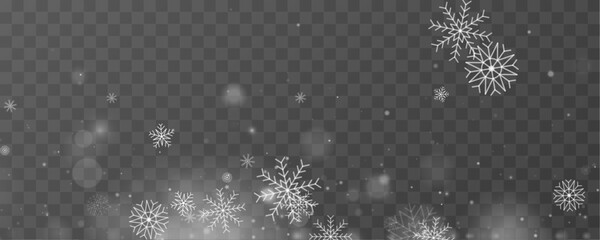 Snow crystals glow with radiant frosty shimmer. Gentle drifting creates elegant winter flow. Perfect design element for festive projects and banners. Vector © Strongstock03