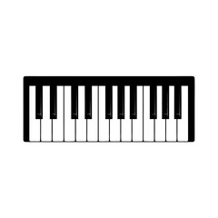 Fototapeta premium Piano keyboard with black and white keys on white background