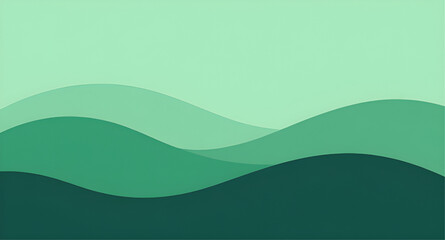 Obraz premium green, abstract, waves, layered, background, gradient, flowing, design, modern, shape, curves, smooth, texture, backdrop, minimal, vector, organic