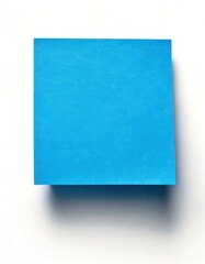 Fototapeta premium A Single Blue Sticky Note on a White Background.