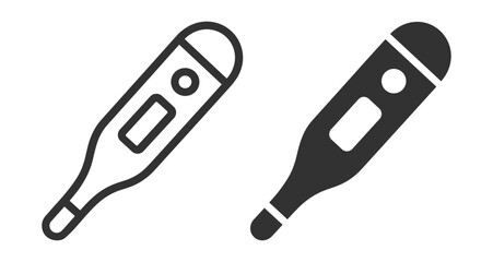 digital thermometer medical device icon set vector illustration on transparent background © gerik_a