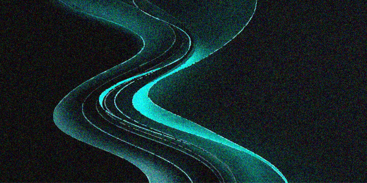 Blue abstract wave background with winding road lines and smooth flowing design illustration