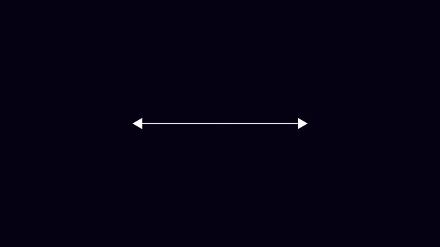 Minimalist double-headed arrow animation on black background