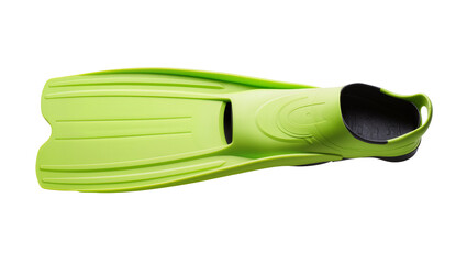 Bright lime green swim fin with black foot pocket, isolated on transparent background © Luke