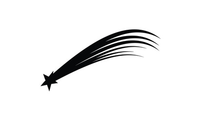 A striking depiction of a shooting star streaking across a white background showcasing a dynamic and elegant form silhouette high quality professional detailed modern © rsvect02