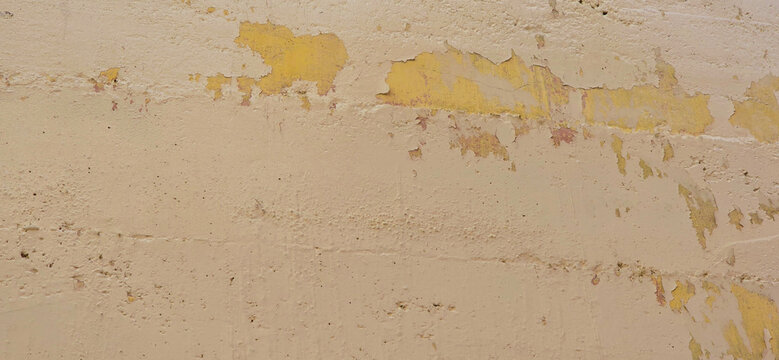 Distressed, Weathered, Chipped, Grunge, Grungy Painted Wall Backdrop, Background, Wallpaper, Border, Frame in Warm Colors of Warm White & Very Light Pastel Yellow & Orange, textured, rough, texture,