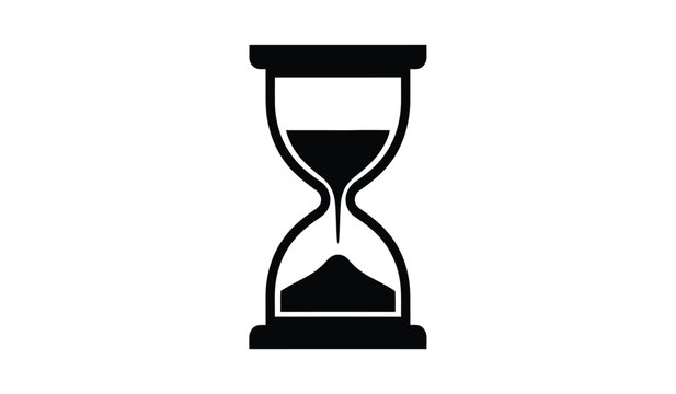 A stark black silhouette of an hourglass depicts the passage of time with sand nearly depleted a visual metaphor for life s fleeting nature silhouette