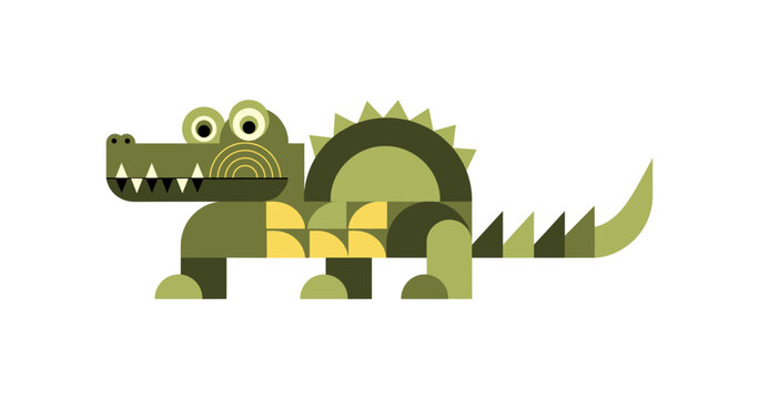 Geometric Alligator Illustration