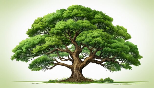 green wide tree cut out