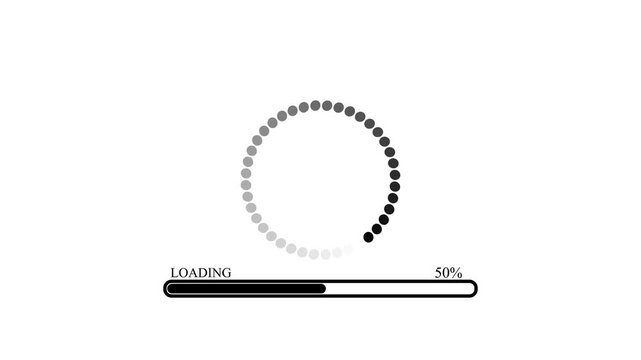 Progress Loading Bar with Percentage Indicator on White Background