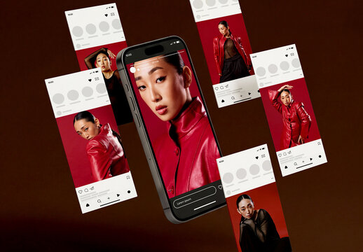 Smpartphone Social Media Mockup Set