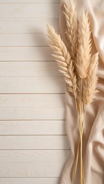 Dry wheat on white background