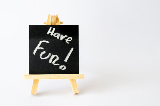 easel with message on canvas