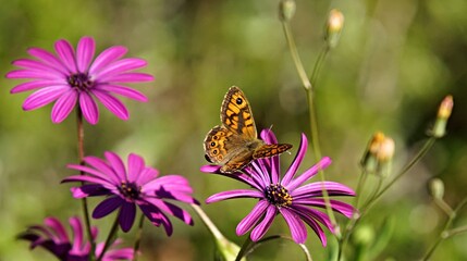 Papillon Lasiommata sur une marguerite © tony