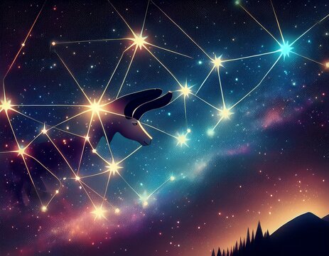 capricorn constellation background
