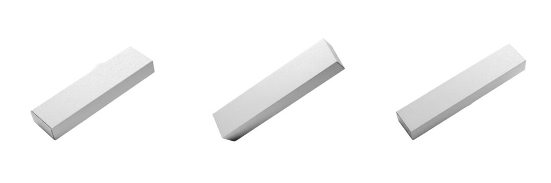 Set and collection of white eraser isolated on white transparent png background
